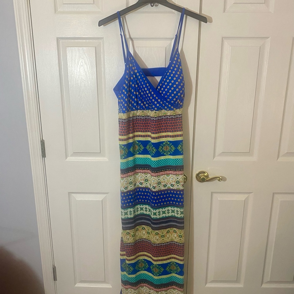 3X Miami Beach sundress maxi dress  vacation summer tropical spaghetti straps